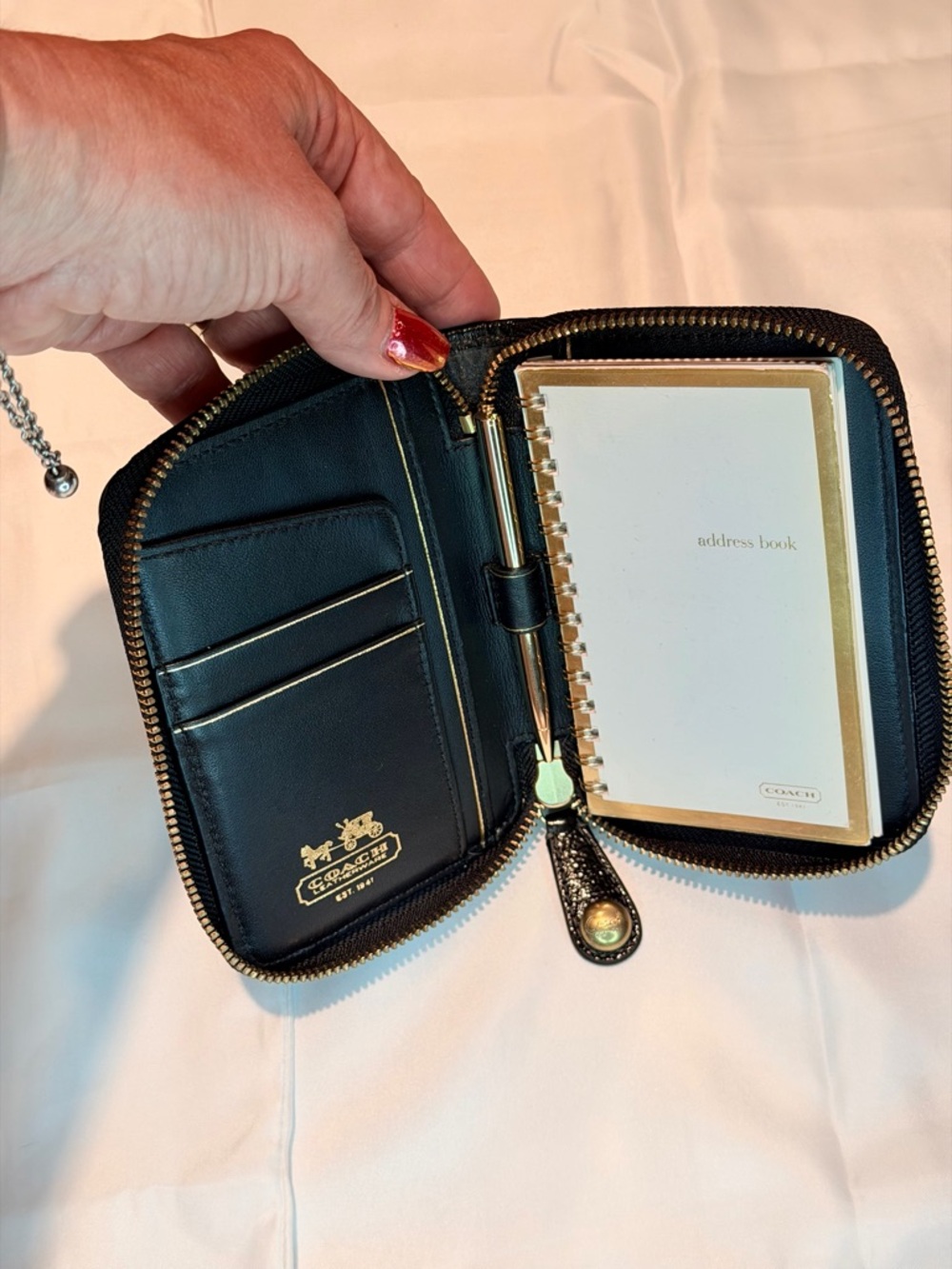 Rare Vintage Coach Signature Jacquard/Leather 2001 - Address/Organizer w/Pen!!